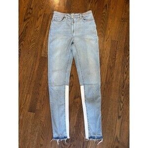 Levi's x Off-White Virgil Abloh Jeans 26 Light Wash Raw Hem Canvas Insert Collab
